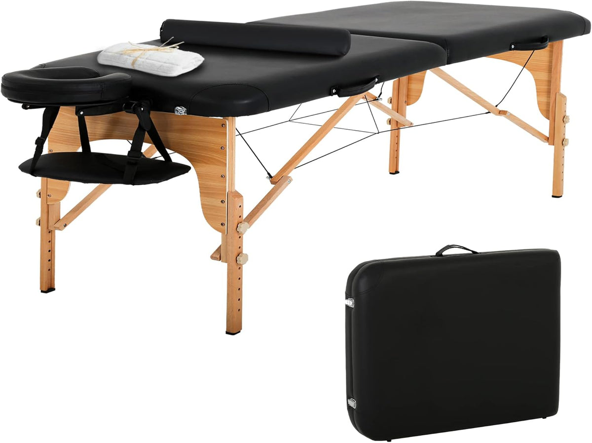 Portable 84 Inch 2 Folding Lightweight Massage Table with Carry Case R7590
