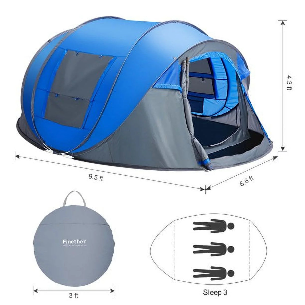 4 Person Waterproof Pop Up Tent R861184