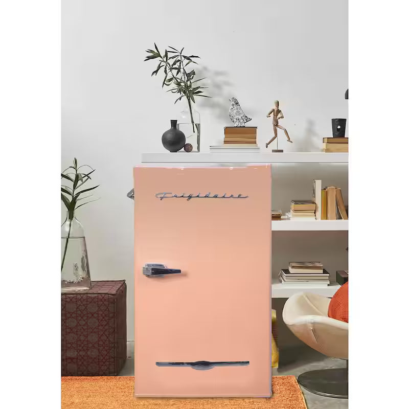 Coral Pink Retro Mini Fridge O5504