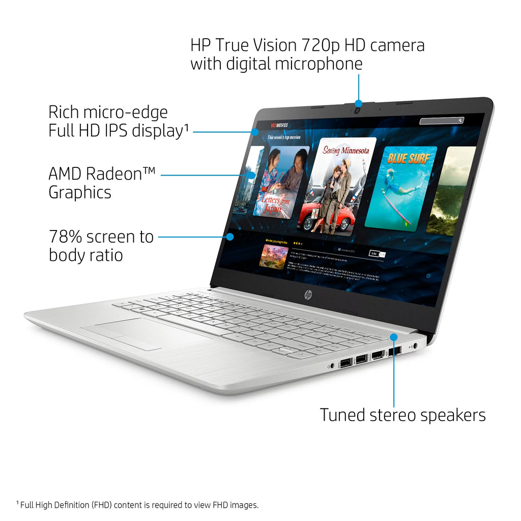 14" FHD AMD Ryzen 3 4GB RAM 1TB HDD Silver Windows 10 Z237808