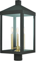 3 Light Bronze Outdoor Post Top Lantern E616