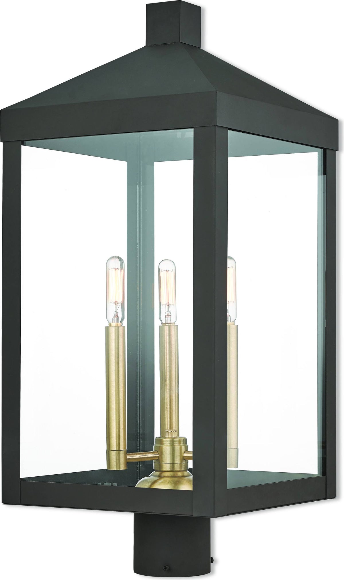 3 Light Bronze Outdoor Post Top Lantern E616
