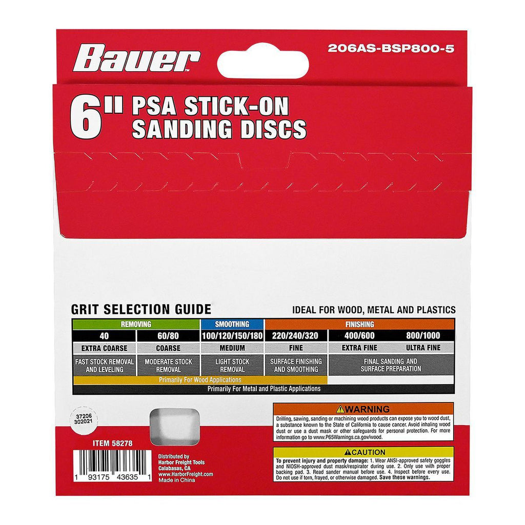 6 in. 800 Grit PSA Sanding Discs 5 Pack X812