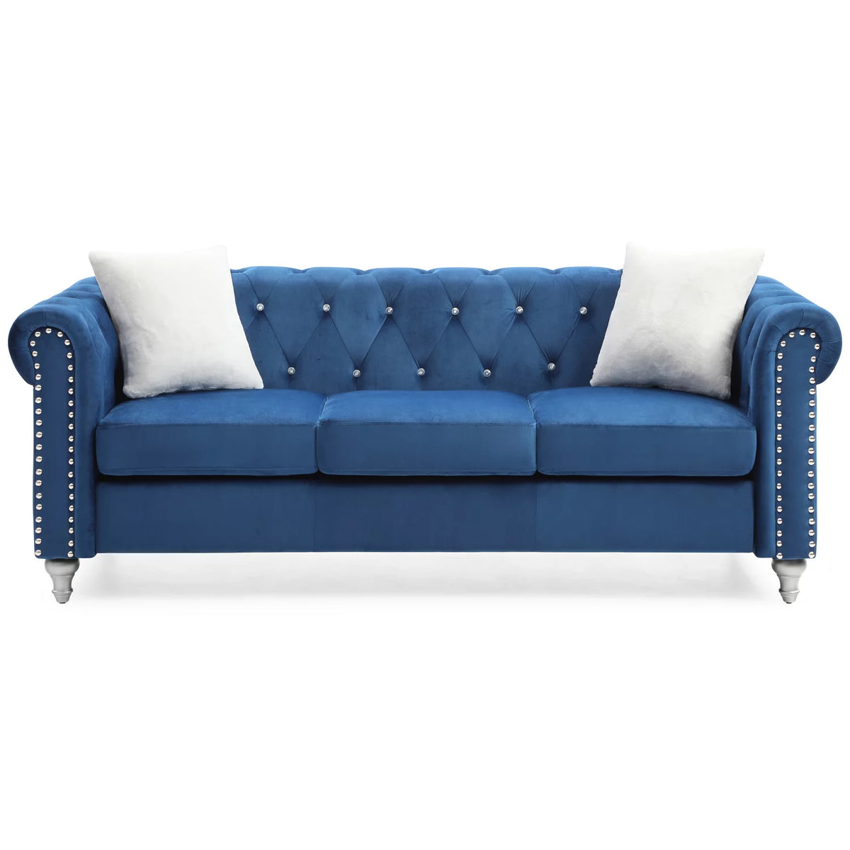 Navy Blue Velvet Sofa H430346