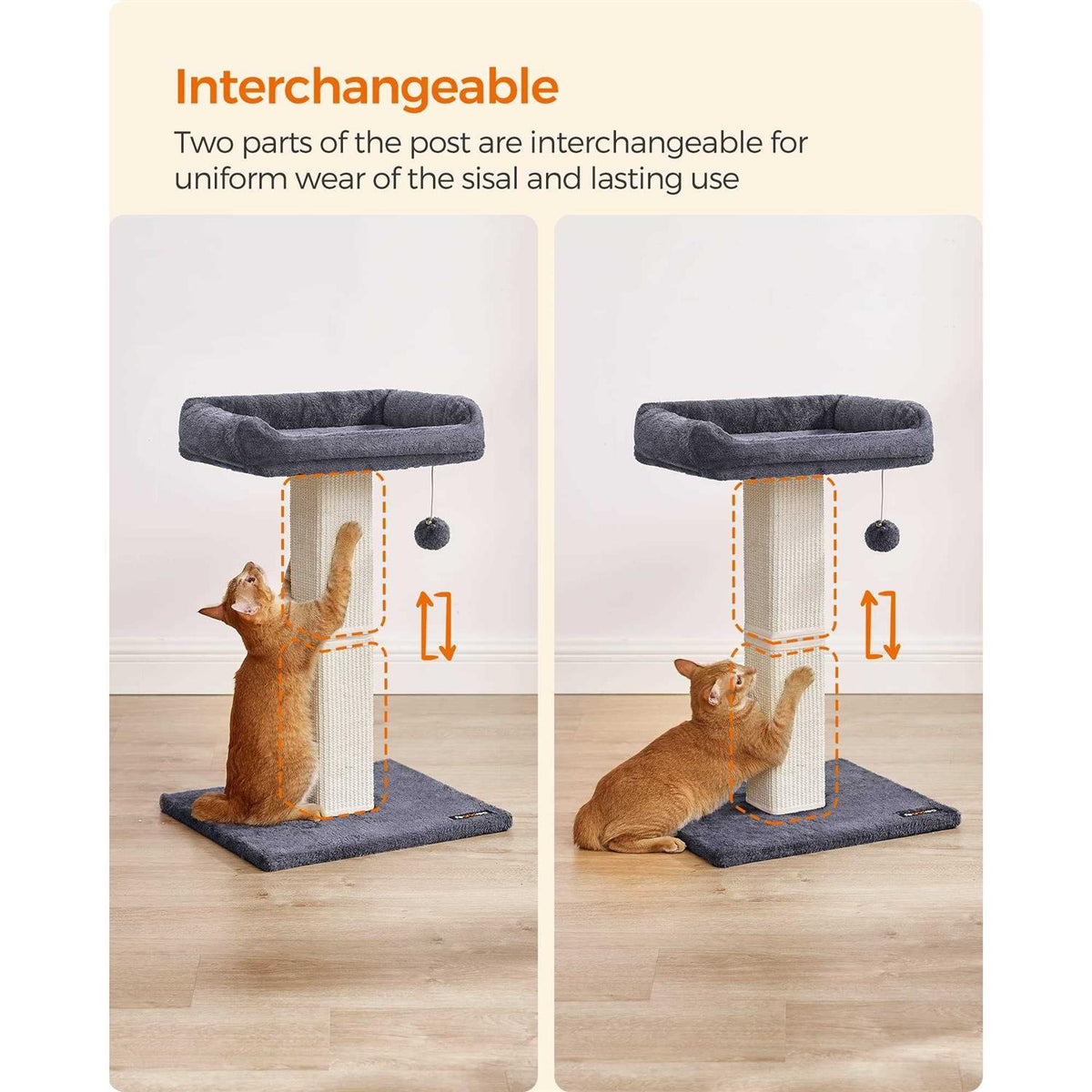 Cat Scratching Post with Plush Perch S802426