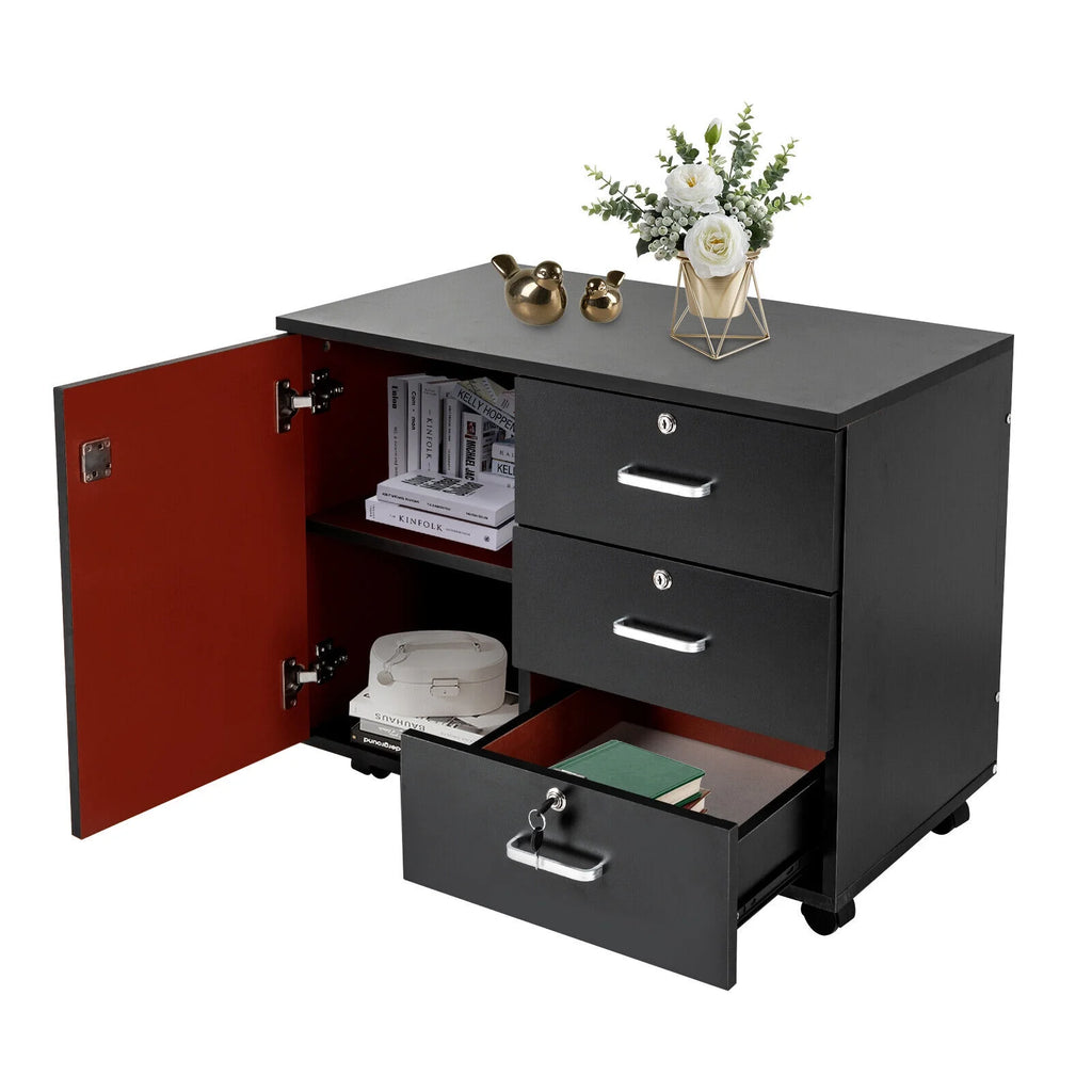 Mobile File Cabinet 3 Drawers with Wheels Z6391