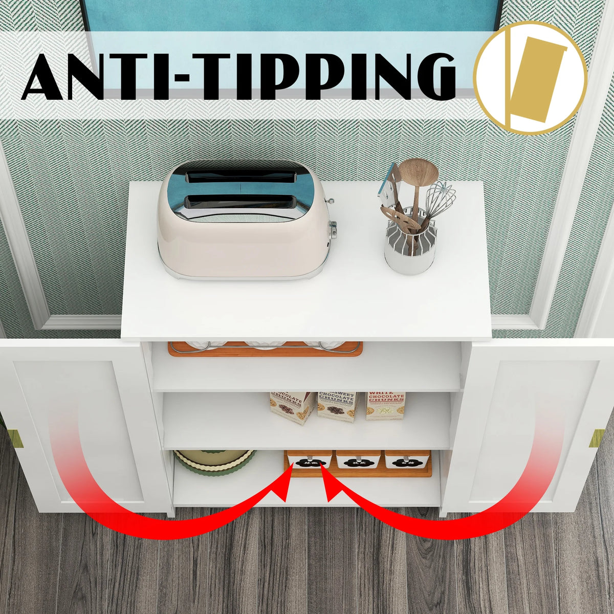 Bathroom Storage Cabinet with 2 Doors L660579