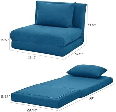 Convertible Chair Bed with 1 Matching Pillow U76217