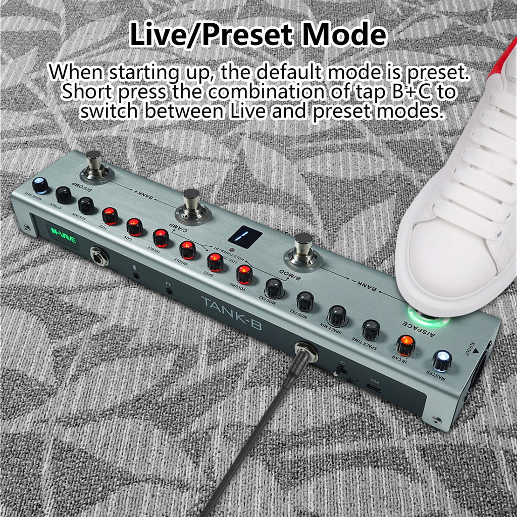 Effects Pedal with 3-Band Equalizers, XLR Balanced Output, and Multiple Delays/Reverbs H51626