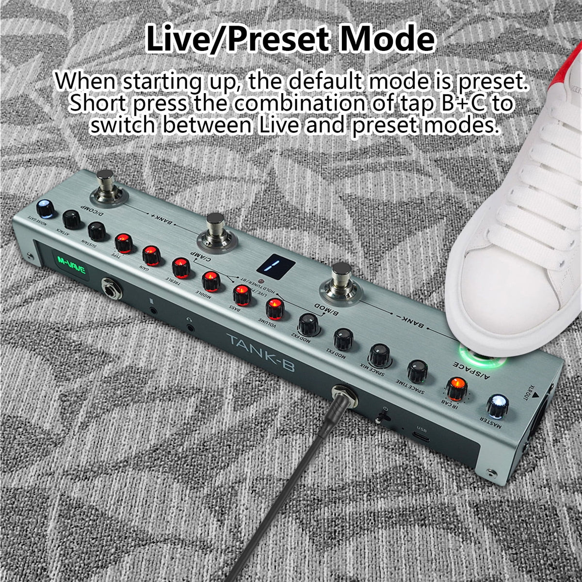 Effects Pedal with 3-Band Equalizers, XLR Balanced Output, and Multiple Delays/Reverbs H51626