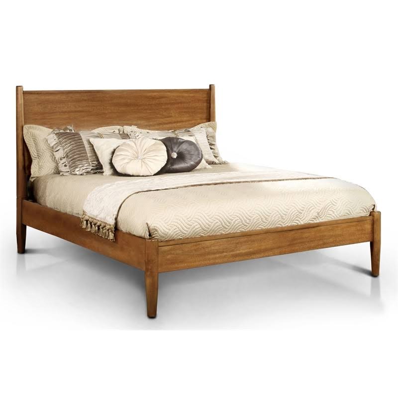 Oak Wood Panel California King Bed K945