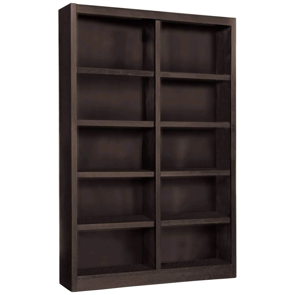 Espresso 10-Shelf Double Wide Bookcase V67908