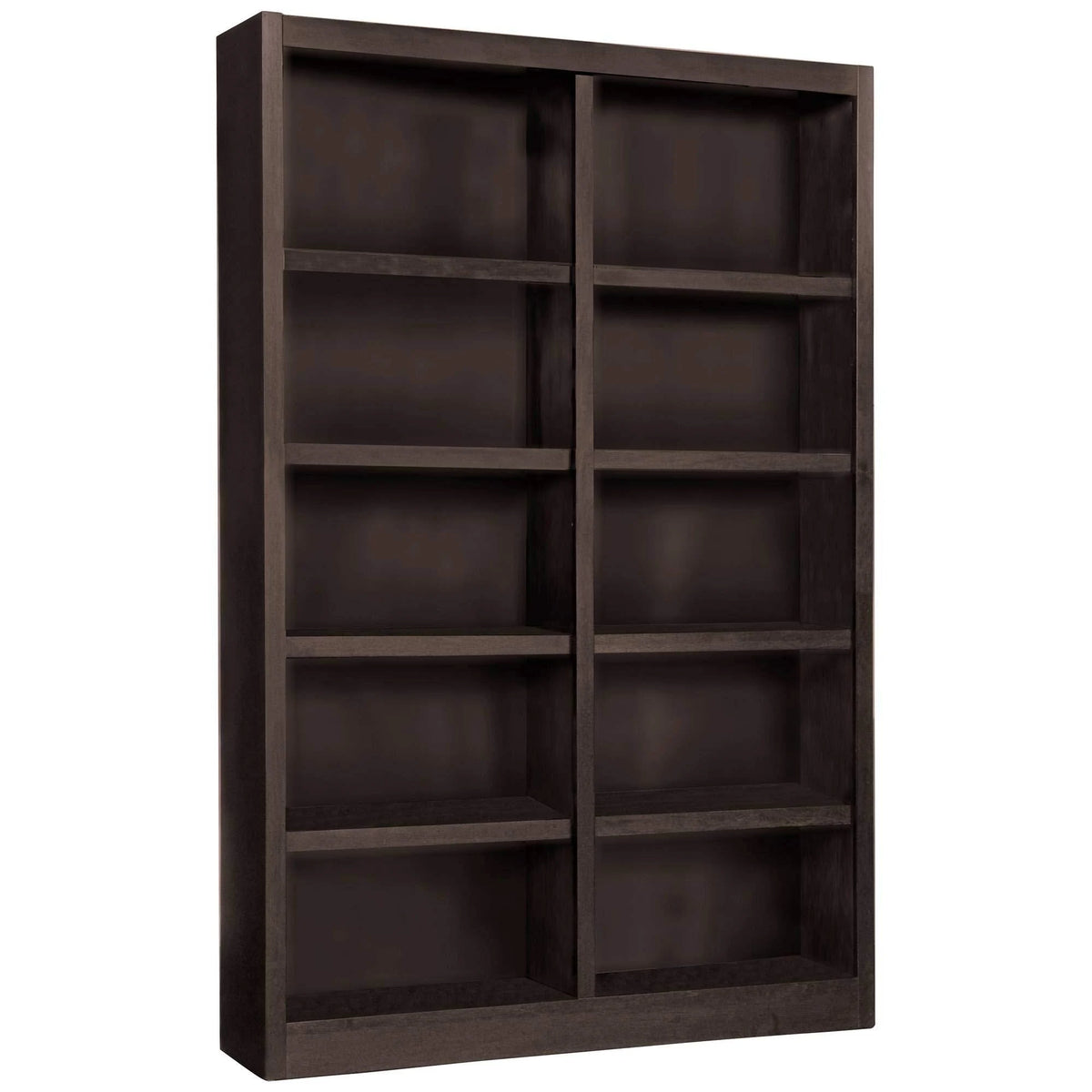 Espresso 10-Shelf Double Wide Bookcase V67908