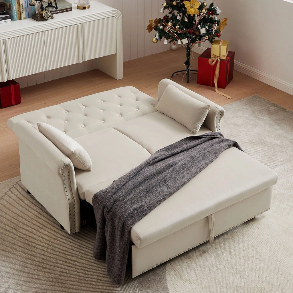 Velvet Convertible Sleeper Sofa Bed B729246