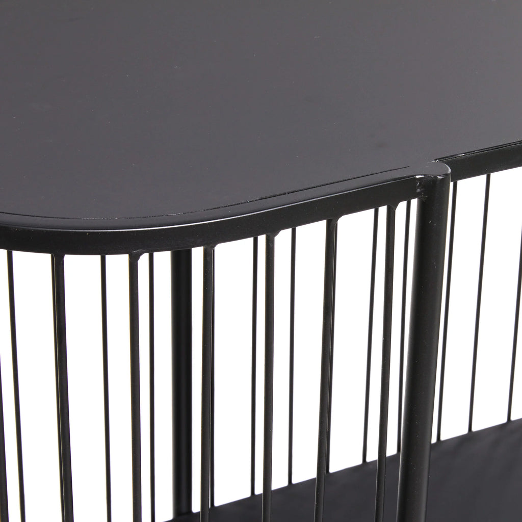 48" x 34" Black Metal 2 Shelf Console Table C67397