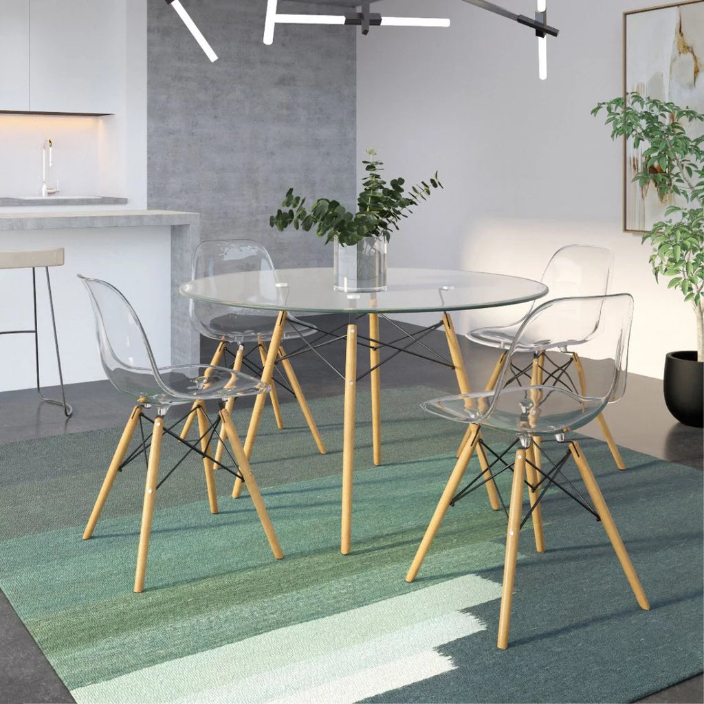 Round Glass Top Dining Table P195