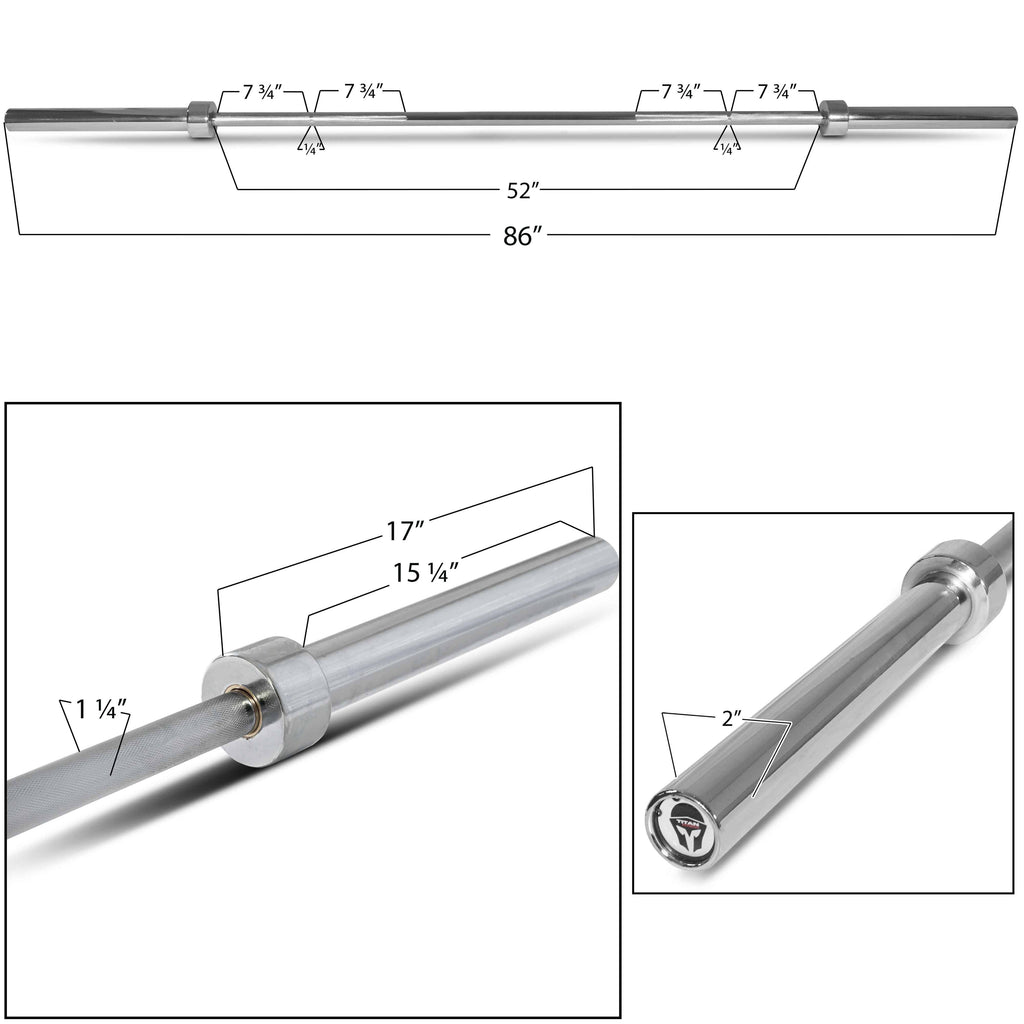 Chrome Olympic Barbell 1000 lbs Capacity E238