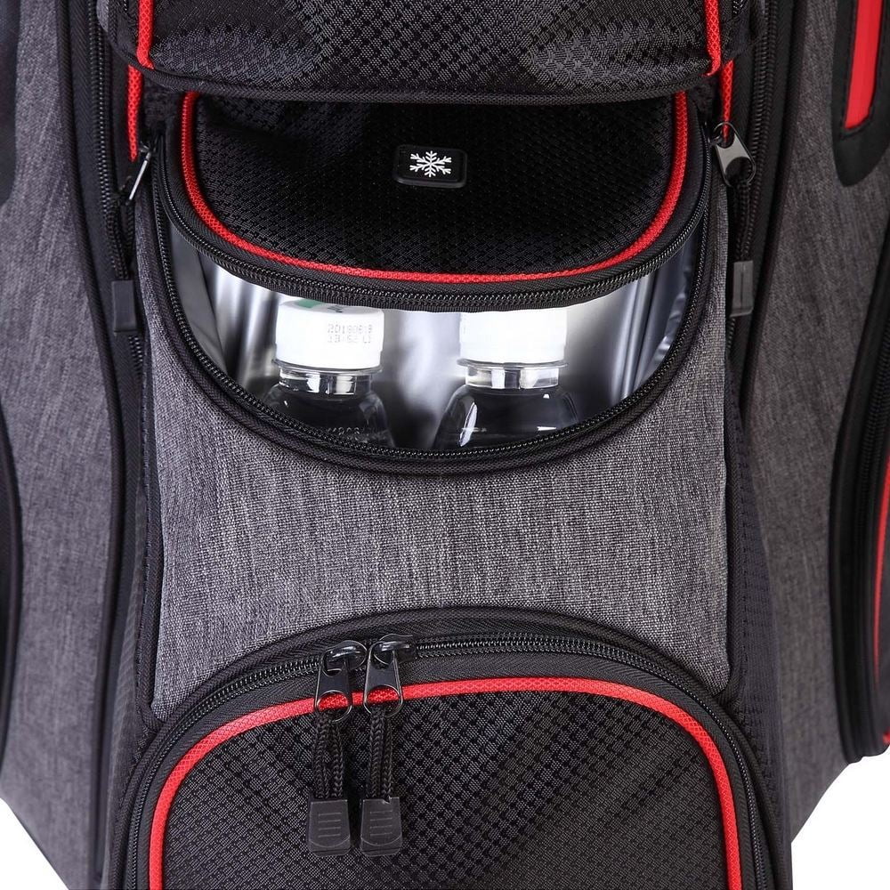 Golf Cart Bag with 14 Way Dividers Black Red T995