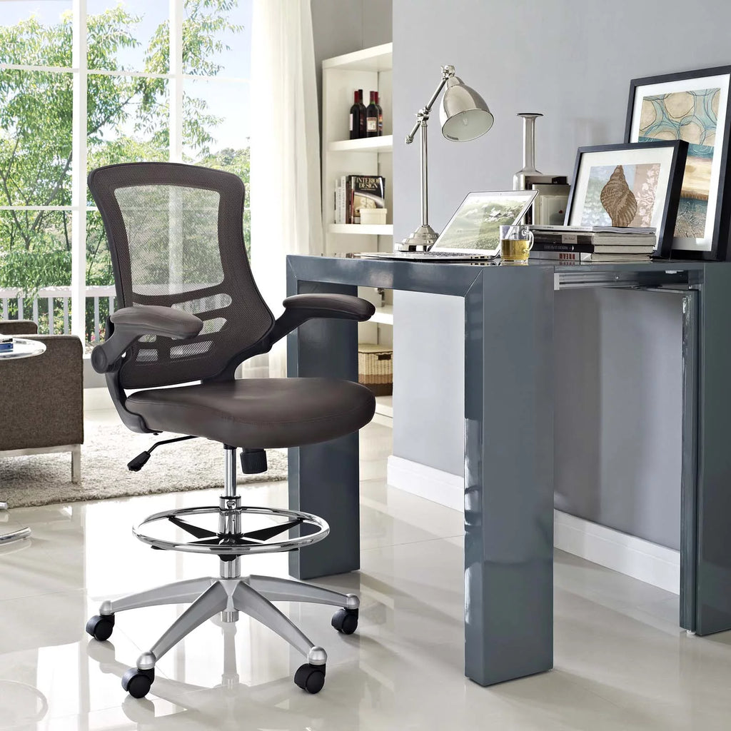 Brown Vinyl Drafting Chair Y585231