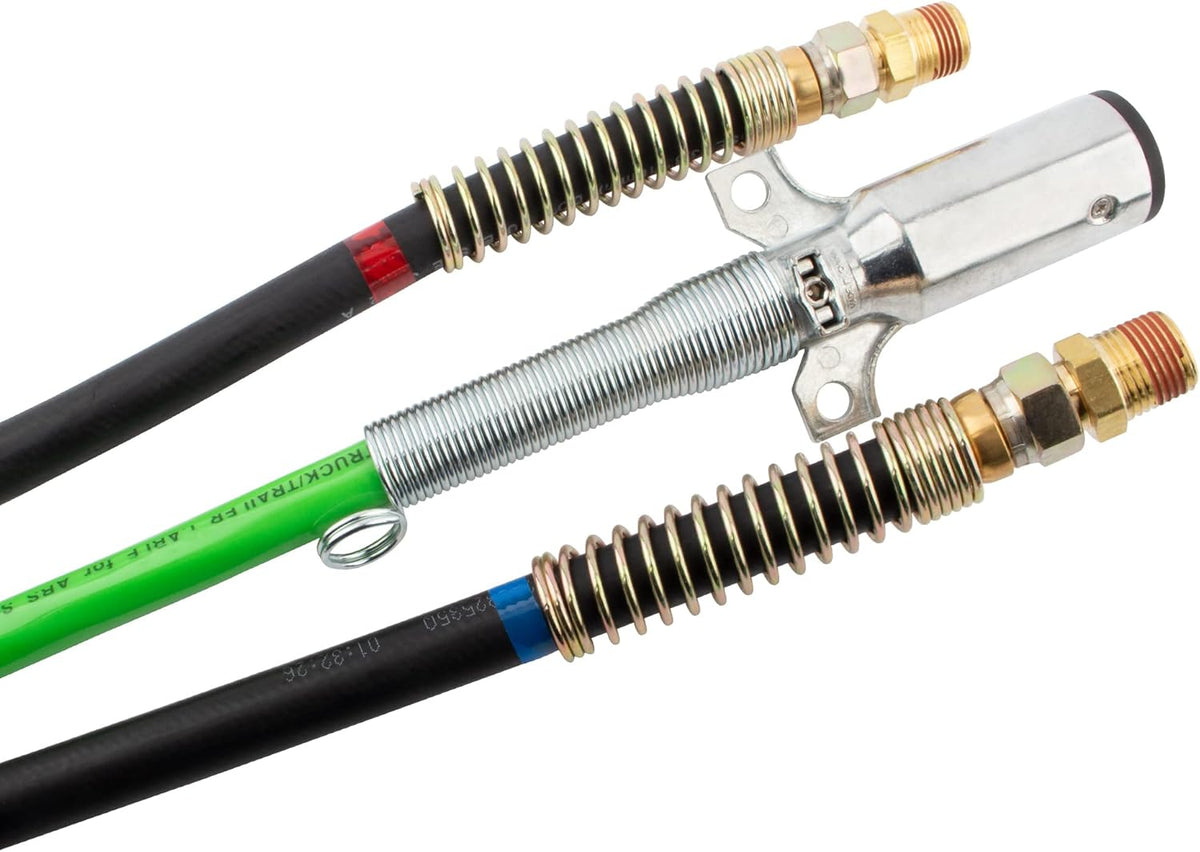 15 Ft 7 Way Truck Trailer Cable Wrap Cord ABS & Air Line Hose Assembly P555