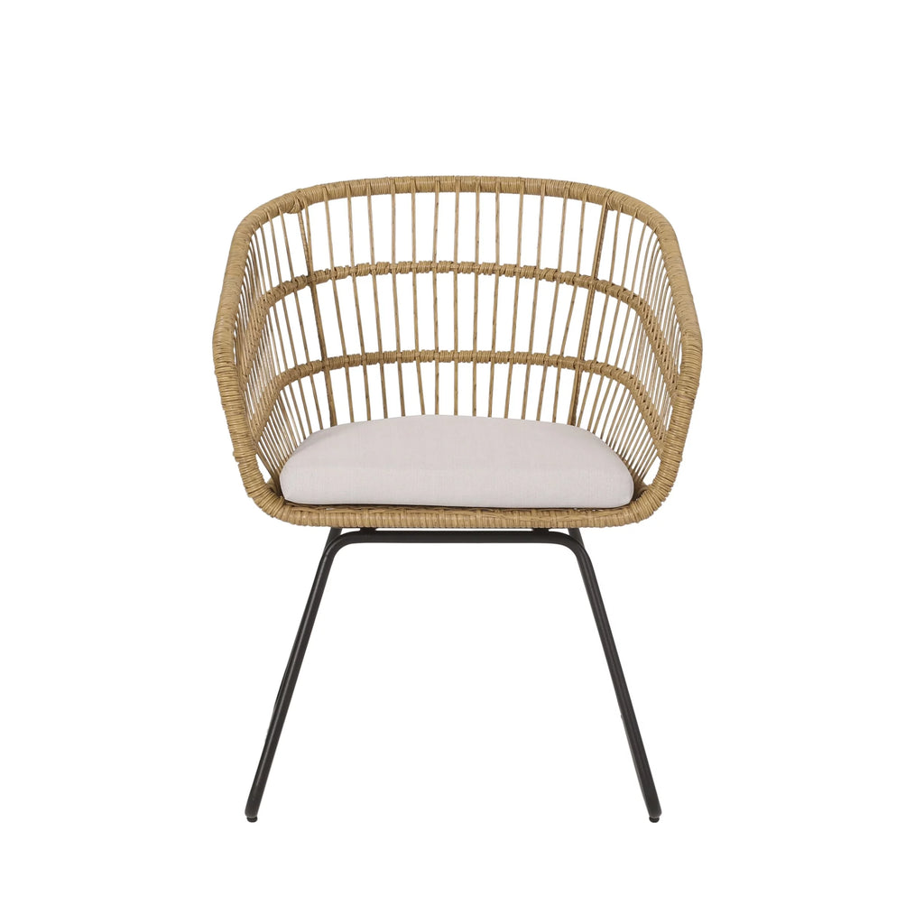 Wicker Outdoor Dining Chair with Cushion Set of 2 L922