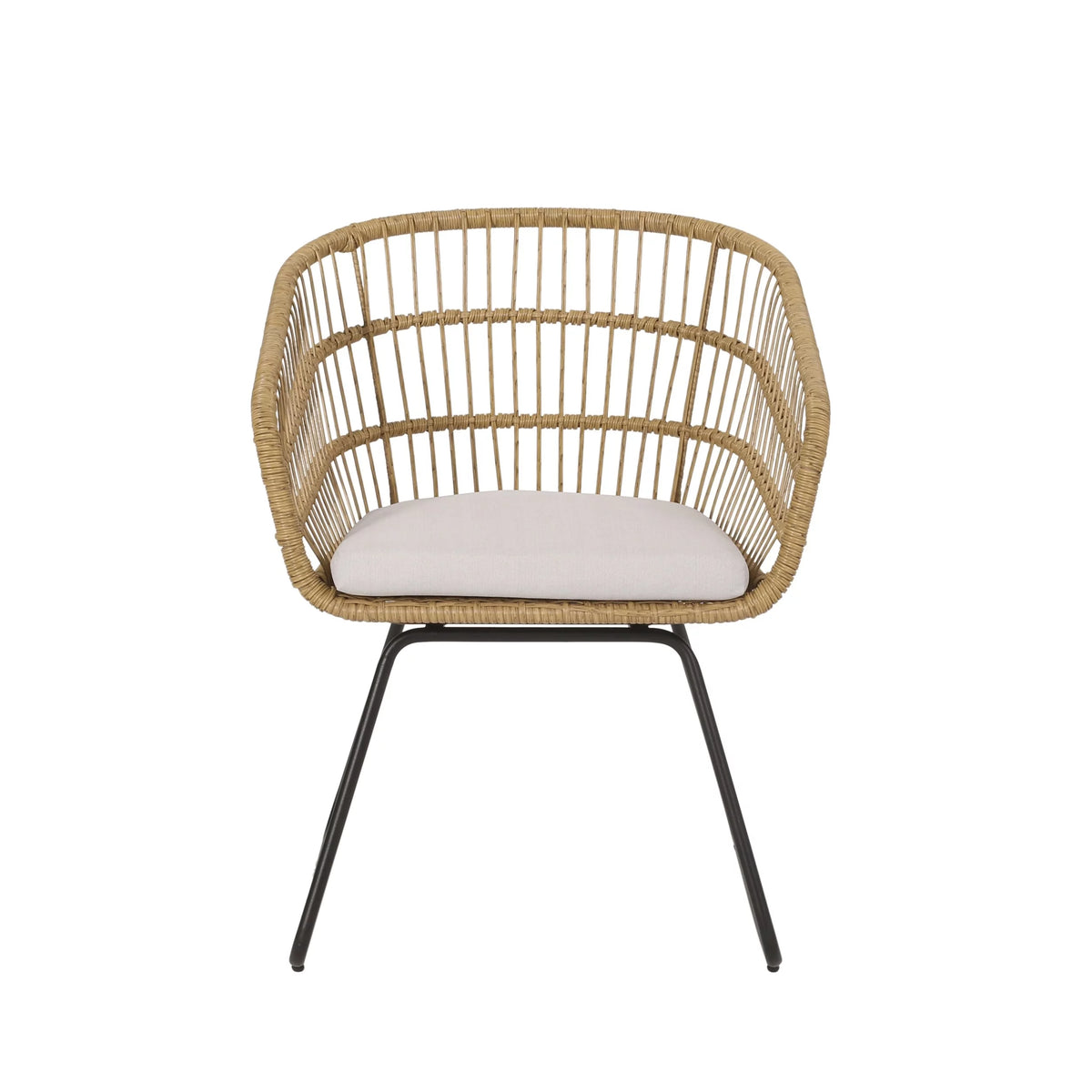 Wicker Outdoor Dining Chair with Cushion Set of 2 L922
