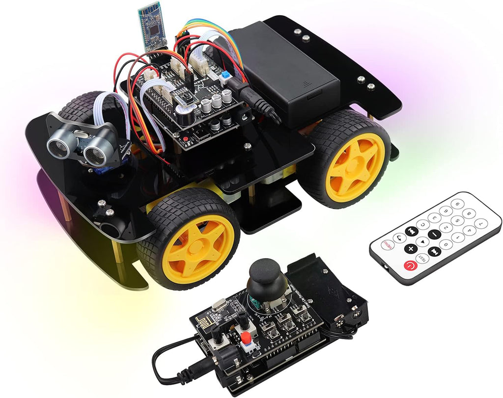 4WD Car Kit with Ultrasonic Sensor and Bluetooth Remote Control Q48148