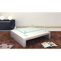 White High Gloss Coffee Table with Tempered Glass Top C72048