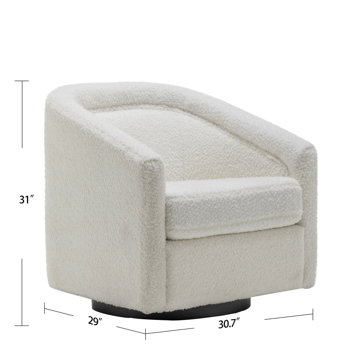 Cream Faux Leather Velvet Swivel Chair A946066