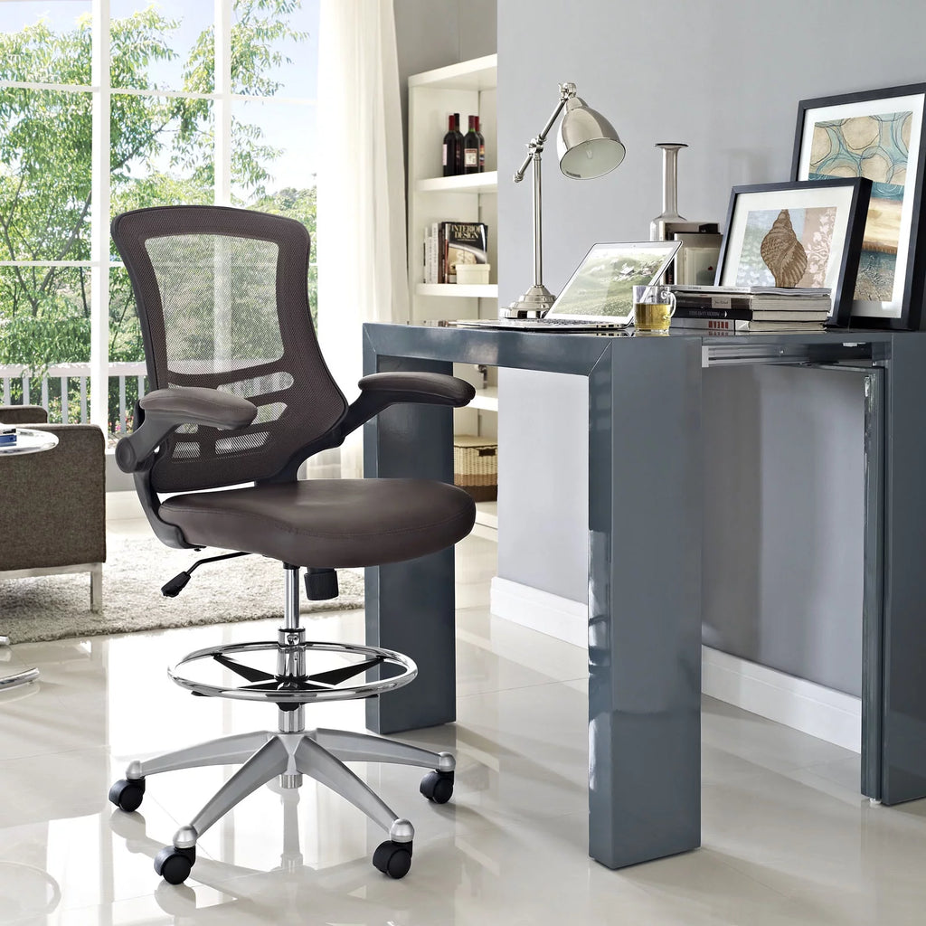 Brown Vinyl Drafting Chair Y585231