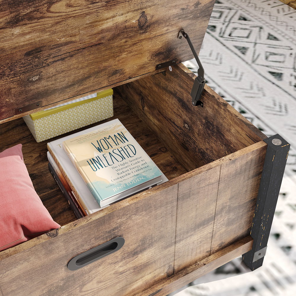 35.4" Square Coffee Table with Storage B15713