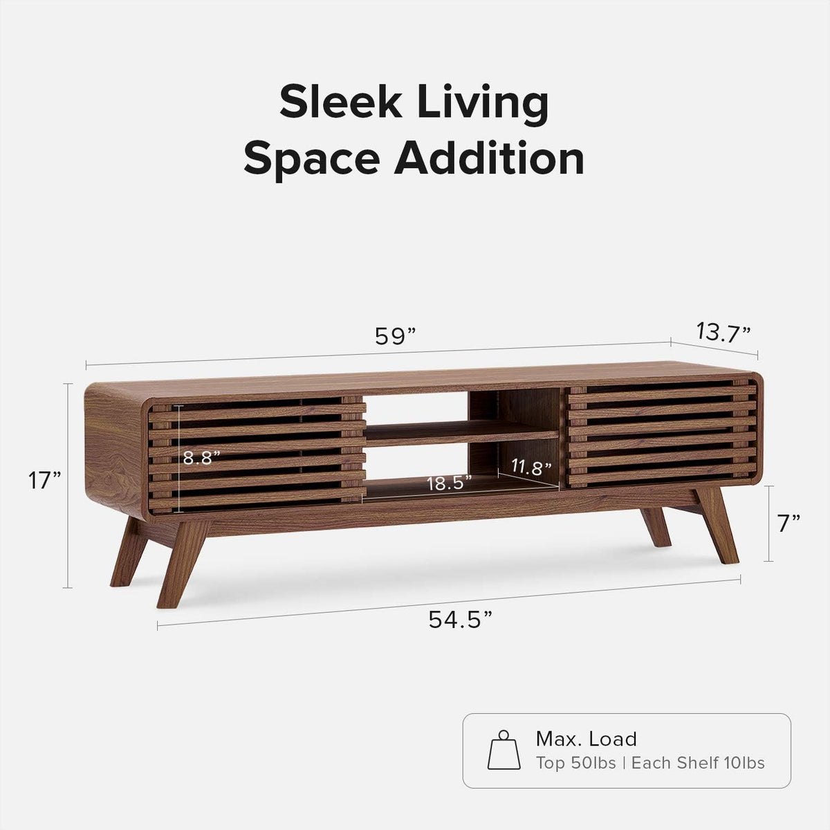 59 Scandinavian TV Stand with Slatted Door Q234548