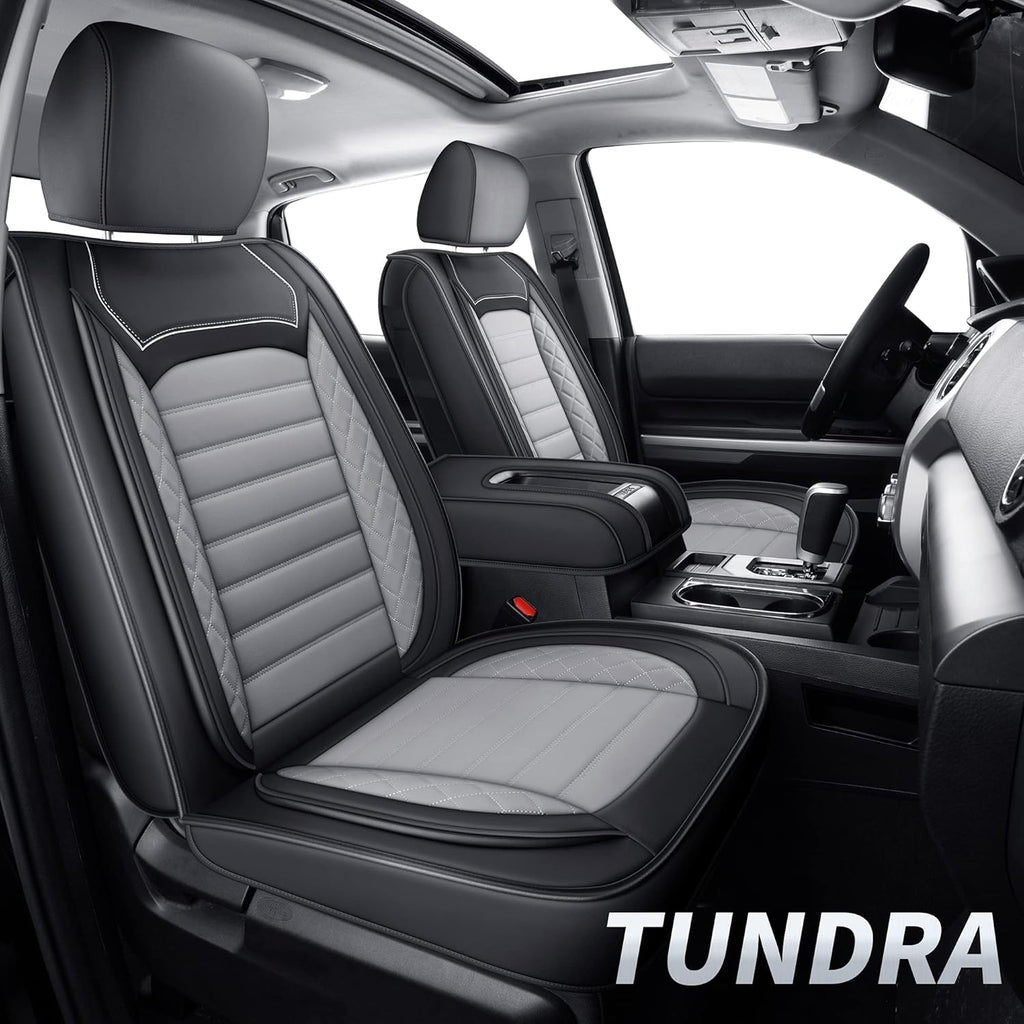 Black Faux Leather Seat Covers Front Set 2 pcs U825482