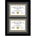 Double Diploma Frame with Black Mat U8231