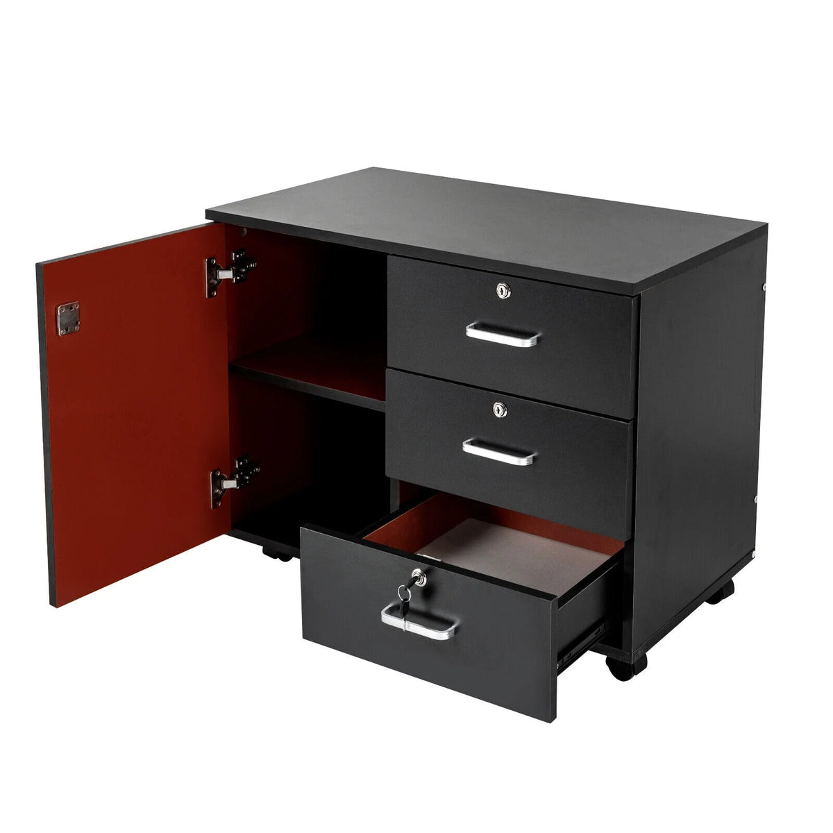 Mobile File Cabinet 3 Drawers with Wheels Z6391