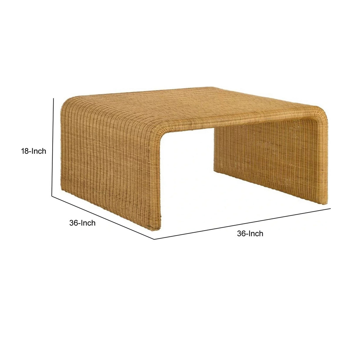 36 Inch Square Rattan Coffee Table Q511944