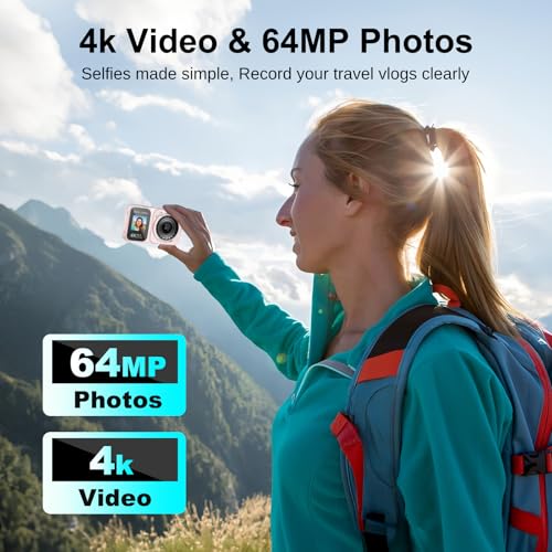 4K 64MP 18X Zoom Point and Shoot Digital Camera with 64GB TF Card K7612