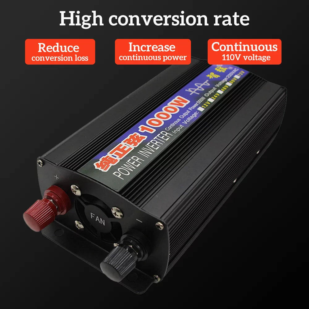 2000 Watts Pure Sine Wave Power Inverter DC 12V to AC 110V with LED Display G8836