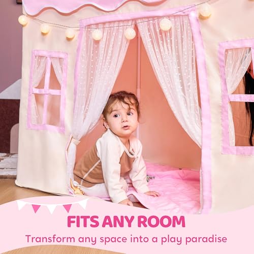Play Tent with Blanket, LED Lights & Flags, 51*35*52 Inch G468
