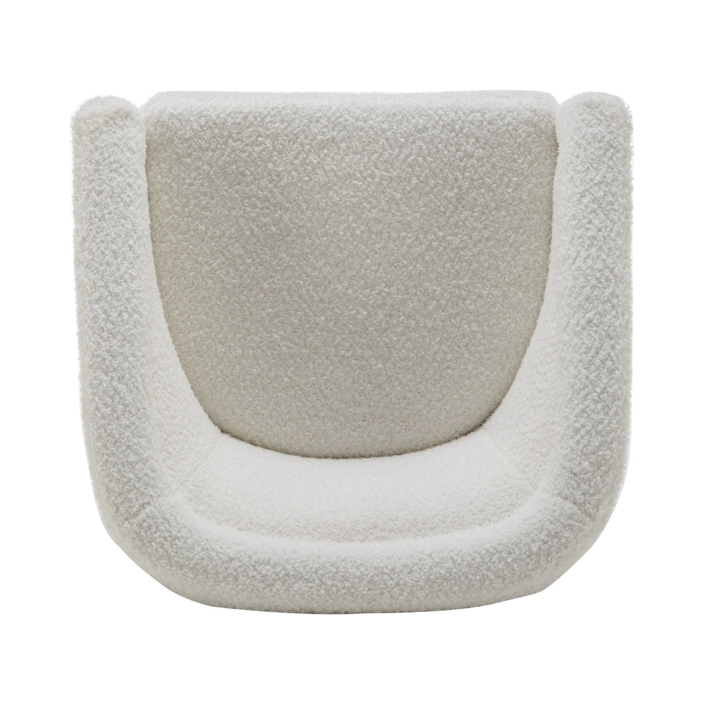 Cream Faux Leather Velvet Swivel Chair A946066