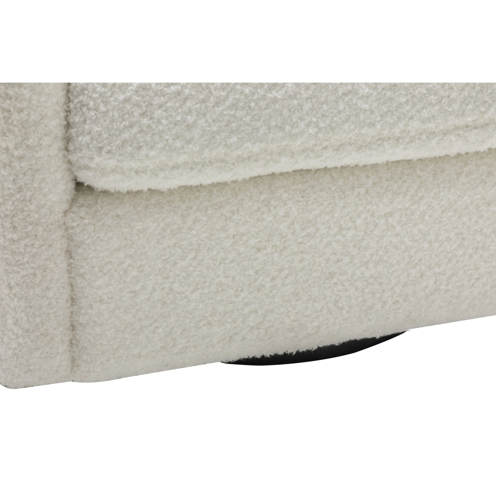 Cream Faux Leather Velvet Swivel Chair A946066