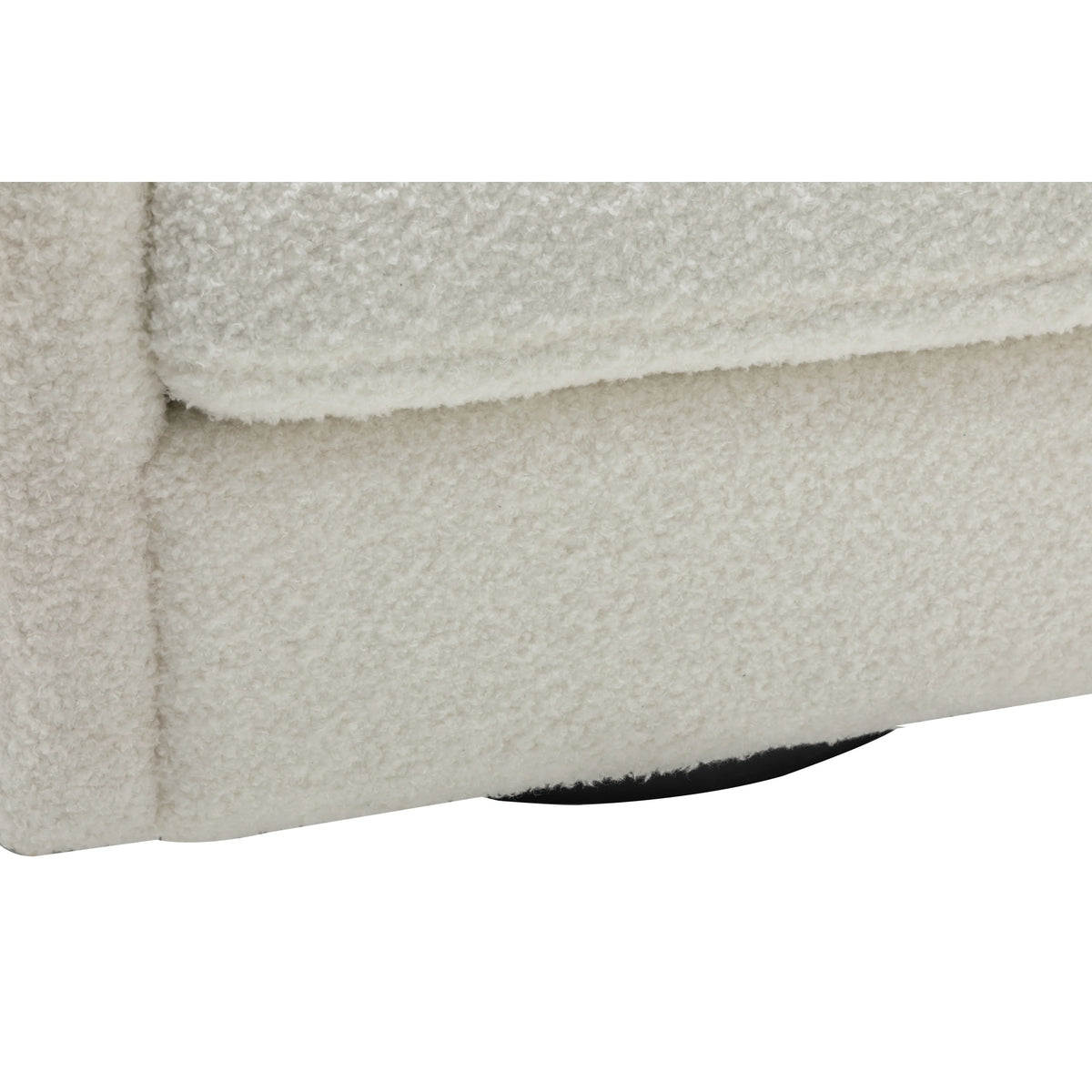 Cream Faux Leather Velvet Swivel Chair A946066