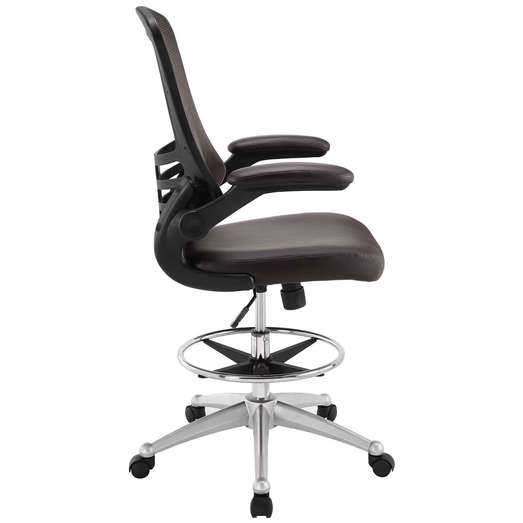 Brown Vinyl Drafting Chair Y585231