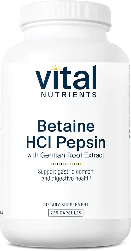 225 Capsules Betaine HCL Pepsin Digestive Enzyme Formula I45746