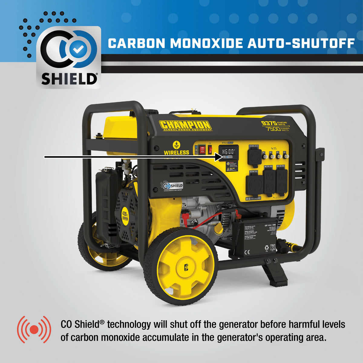 9375/7500-Watt Portable Generator with Wireless Remote Start J24160
