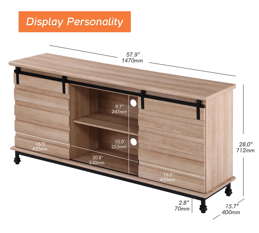 Rustic Oak Finish TV Stand V115397