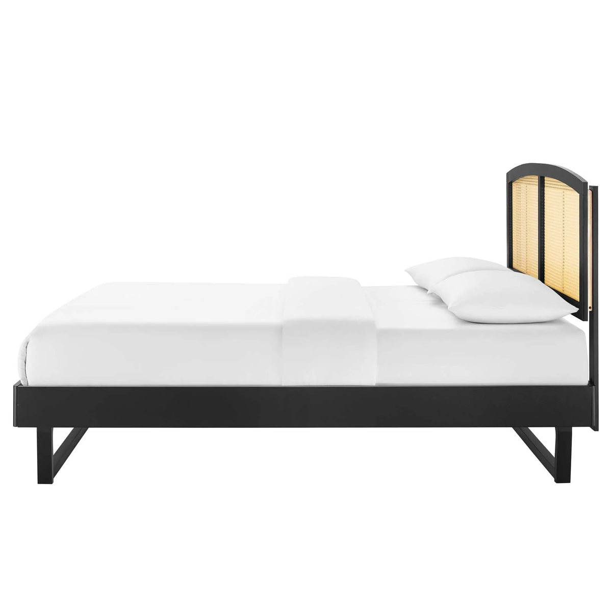 Black Wood Full Size Platform Bed Frame E454