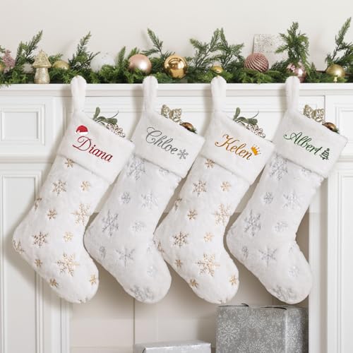 White 1 Pack Large Faux Fur Christmas Stockings O1236