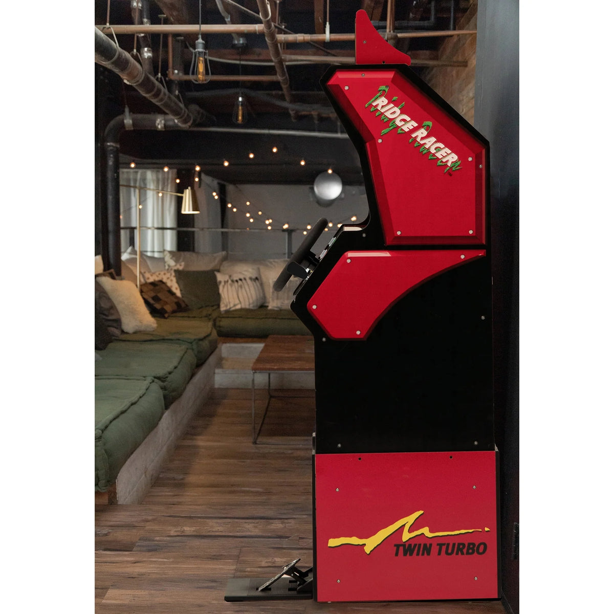 5 Games in 1 Arcade with Rumble Steering Wheel and Lit Marquee Q622906