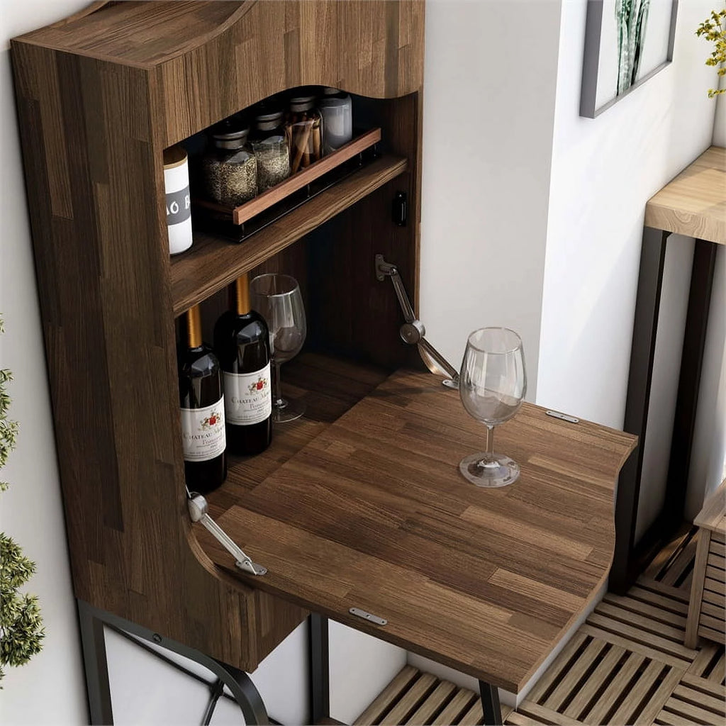 Wood 2-Shelf Mini Bar C4894